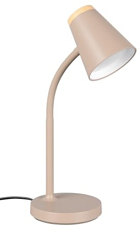 Reality Leuchten LED Tischleuchte Pongo R55831143, Kunststoff Warm beige, Holznachbildung, inkl. 4.5 Watt LED, Flexarm