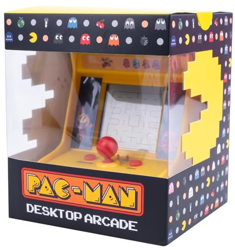 Consola de Arcade PAC-MAN, Pantalla Monocroma de 6,35 cm, Portátil, Funciona con 2 Pilas AA