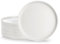 MALACASA 6 Piezas Platos Postre Porcelana, 21CM Blanca Platos llanos para Ensalada, Tarta, Pasta, Pastel Apto para Microondas y Lavavajillas - Serie LEAH