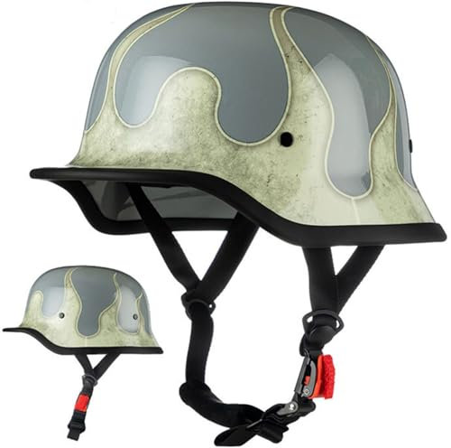 Casco Scooter All Seasons Casco Demi-Jet, Casco Aperto Moto, Caschi Motorino Vintage Casco Scodella DOT/ECE Per Moto Chopper Motorino Per Adulti Uomini Donne Per Unisex 2,M