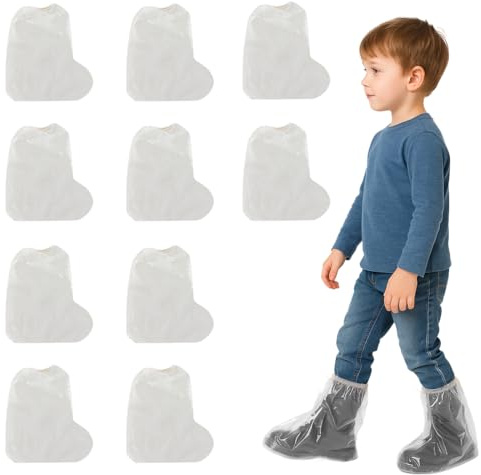 10 PCS Copriscarpe Monouso, Copriscarpe usa e Getta Copriscarpe Antipioggia Impermeabili per Bambini, Copriscarpe Impermeabili Antiscivolo per il Campeggio All'aperto (30 * 28cm)