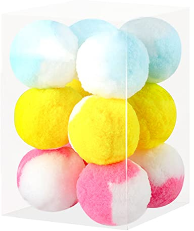 MHADBKH 12er-Pack weiche Bommelbälle für Katzen, interaktives Plüschspielzeug, Ball für Kätzchen-Training und Spielen, Pompon-Katzen, 4,6 cm 1. Ballspielzeug