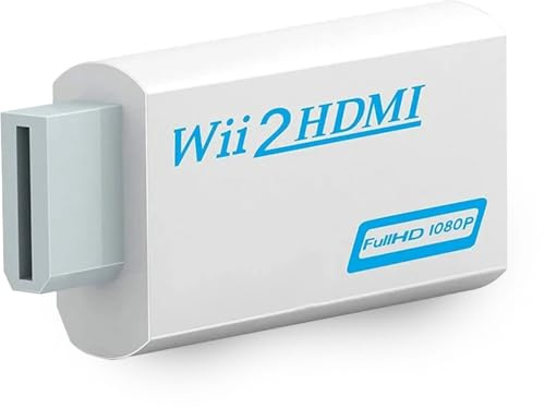 Innovaland Wii till HDMI-omvandlare med 3,5 mm ljudutgång - Plug and Play Full HD 1080P HDMI-adapter kompakt videokonverterare bärbar HDMI-kabeladapter för moderna HD TV-skärmar och projektorer