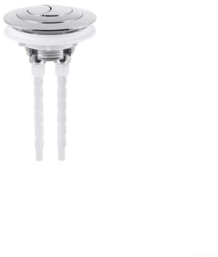 Lawnoval Botón de doble descarga para tanque de inodoro para uso en el baño, se adapta a cubiertas de 38 mm, 48 mm, 58 mm, incluye parche de conversión para adaptabilidad (plateado)