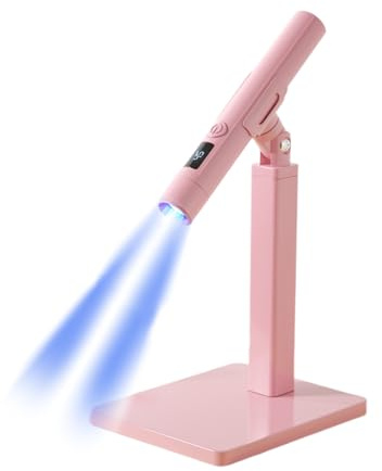 Essiccatore a luce UV – per unghie 11 x 15 cm, lampada in gel PP | essiccatore per smalto ricaricabile da 3 W con display | Supporto rotante a 360 gradi, per manicure professionale e