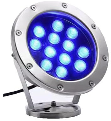 JOUFNING Luce LED Sommergibile Per Fontana - Lampada Subacquea Per Piscina Da Esterno 12V, Faretto Per Laghetto Impermeabile IP68, Luce Da Giardino Regolabile, Per Laghetti Da Giardino(Green,9W)
