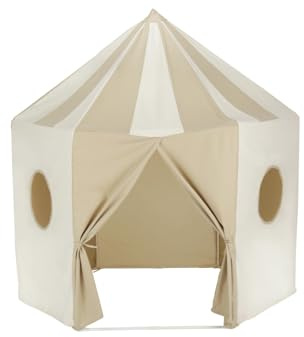 CuddleCo Pavilion Play Tent - Cosy, Soft Cotton Canvas for Kids, Perfect Reading Nook or Play Den, Encourages Creativity with Tie-Back Doors & Peek-Through Windows, Lightweight & Foldable (Cookie)
