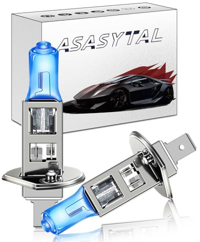 Asasytal H1 55W 12V Halogen Scheinwerferlampe, 5000K Warmweiß für Fernlicht/Nebelscheinwerfer, 2 Stück