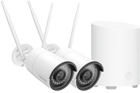 Reolink 5MP WLAN Kamera Set Outdoor mit Home Hub Mini, 2,4/5GHz WLAN IP Kamera Aussen mit Person/Auto/Tiererkennung, IP67 Wetterfest, Nachtsicht, Bewegungsmelder, Zeitraffer, RLC-510WA 2-Kamera-Set