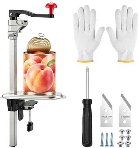 Commercial can Opener,Duty Manual Duty can Opener Adjustable for Cans Up to 13 inches, Industrial Tin Opener Removable Table No Drilling Required for Restaurants, Hotels, Bar