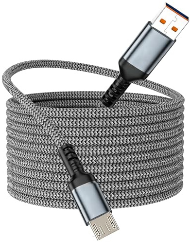 Micro USB Cable 5m,Extra Long USB A to Micro USB Charger for Android Cord Braided Fast Charging Cable for PS4 Controller, Samsung Galaxy S7/S5/J3/J5, Huawei, LG, HTC, Kindle, Nexus, Nokia, Xbox