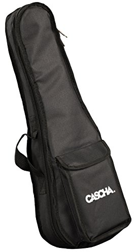 CASCHA Sopran Ukulelen Tasche mit Extrafach für Zubehör (z.B. Noten, Stimmgerät), Schultergurt, Tragegriff, 5mm Polsterung