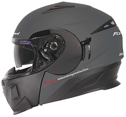 Scotland Casco Modulare Force02.3, Nero Opaco/Grigio, Taglia XL