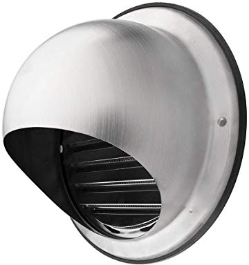 calimaero® KWG Stainless Steel Ventilation Grille 100 mm, Exhaust Grille, Built-in Insect Protection Grille, Very Weather-Resistant, Cover Extractor Extractor Outer, Wall Connection Exhaust Air