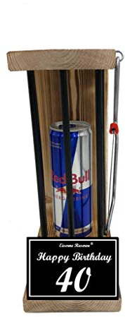 Red Bull Geschenk 40 Geburtstag Mann und Frau - Red Bull Geschenk 40 Geburtstag Eiserne Reserve Black Edition - lustige Geschenkidee Geschenkset -s- HB 40 Geburtstag