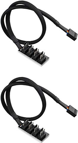 Jopto 2 Stück 4-Pin PWM-Lüfternabe, 4-Pin-Stecker für CPU-Lüfter PC-Lüfter Hub, Computer CPU/Gehäuselüfter-Leistung Multi-Splitter-Anschlusskabeladapter für 12-V-Computer 3-polige 4-polige Lüfter