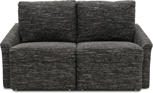 DOMO. collection Sofa Relax, Schlaffunktion, schwarz | 2 Sitzer mit Schlaffunktion, elegantes Schlafsofa mit Boxspringfederung und bequemer Polsterung, 168 x 96 x 86 cm (BxTxH)