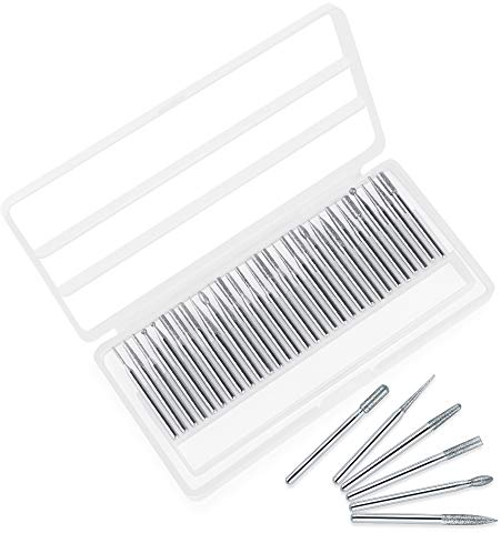 3mm Diamond Drill Bit 30 Pieces Diamond Burrs for Engraving, Milling Cutter Set with 3mm Shaft, 150 Grit