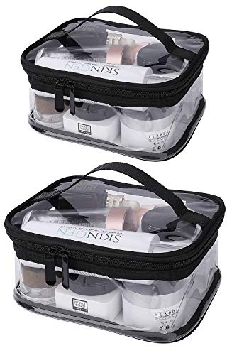 Transparent Kosmetiktasche Wasserdicht Kosmetikkoffer Reise Makeup Tasche Kulturbeutel Durchsichtiger Waschbeutel mit ReißVerschluss Für Männer Frauen, 2 Stück