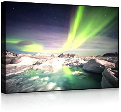 lightbox multicolor | LED Bilder | Gewaltiges Polarlicht | 100x70 cm | Front Lighted