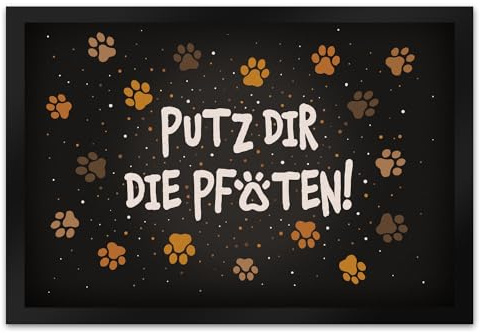 trendaffe - Putz dir die Pfoten Fußmatte XL mit Pfotenabdruck Motiv