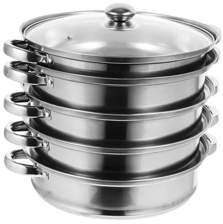 Cabilock Cacerola Vapor De Acero Inoxidable Multifuncional De Olla Para Sopa Práctica y Para Cocinar Casa