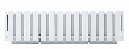 Prosperplast Boardee Fencycase blomlåda, balkonglåda, blomkruka, växtlåda, rustik design för inomhus- och utomhusbruk (580 mm längd, vit)