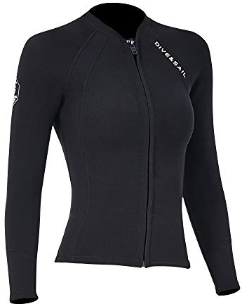 EUPTE 2mm Wetsuits Women/Men Long Sleeve Jacket UPF50+ UV Protection Diving Skin Suit Top for Scuba Diving Snorkeling Surfing Swimming (women, M)