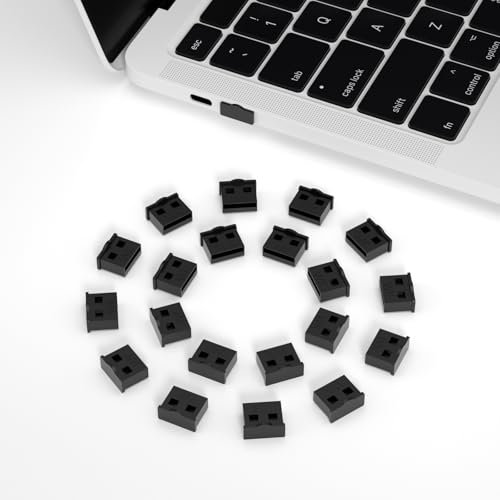 20PCS USB Type A Port Anti Dust Stopper,USB Cap Port Cover Anti Dust Protector Compatible with Table PC Notebook Laptop Port Protectors for USB Type A Female Ports（Black）