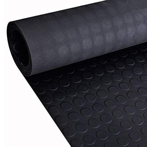 Trident Münzgummi-Bodenbelag, 3 mm dick, rutschfeste Matten für Wohnmobil, Anti-Rutsch-Matte, Rolle für Schuppen, Fitnessstudio, Garage und Werkstatt. Schwarze rutschfeste Mattenrolle, Länge: 1 m