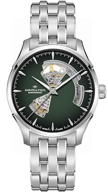Hamilton Herrenuhr Automatik Jazzmaster Open Heart Grün H32675160