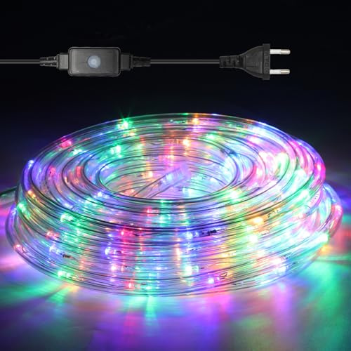 Randaco 40m LED Lichtschlauch, 960 LED Lichterschlauch Außen, IP20 Deko und Beleuchtung LED Schlauch, Schwarz Controller mit Memory-Funktion, für Garten, Party, Hochzeit, Halloween, Bunt | LEDs,13 mm PVC-Lichtschlauch,8 Programme,6-Std.-Timer,Speicherfunktion,für Innen/Außen;Controller trocken halten