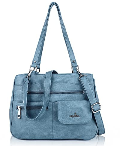 Angel Kiss Tasche Leder Damenhandtasche Schultertasche Handtaschen Wasserdicht Tragetasche Multifunktionale Henkeltasche Umhängetasche Groß für Arbeit Schule Shopper Reise