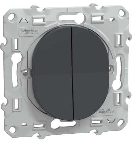 Schneider Electric - Ovalis - double va et vient - 10AX - Anthracite - S340214