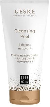 GESKE | Cleansing Peel | GESKE SmartAppGuided™ Gesichtsbürsten | Peeling mit Aloe Vera, Provitamin B5 & Bambuskörnern | Cleanser | Gegen unreine Haut | Alle Hauttypen| Vegane Formel ohne Tierversuche
