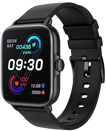 Smart Watch, 1.7 Inch Fitness Tracker with Bluetooth Answer And Make Calls, Smart Watch for Men Women with Blood Pressure, Blood Oxygen And Sleep Monitor,Step Counter for Android Ios,Black