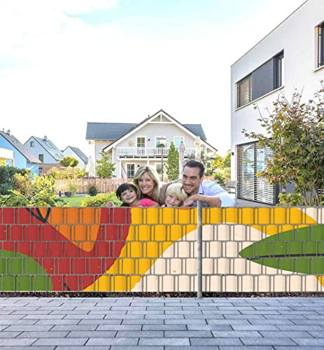 MyMaxxi Infinity Zaunsichtschutz - Abstrakte Bl�tter - Sichtschutzstreifen f�r Doppelstabmattenzaun - Windschutz Sonnenschutz Blickdicht - Sichtschutz Garten Teil1 + Teil2 - 5 Streifen - 500x100cm