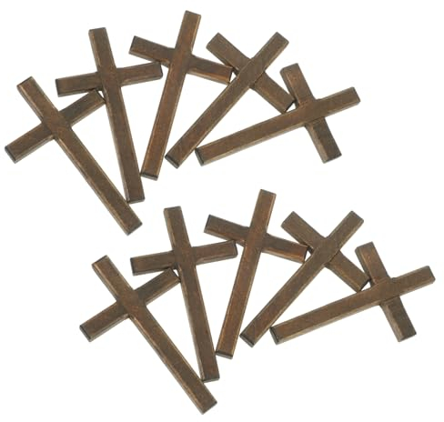 TOPBATHY 10 Stück Mini-holzkreuz Handkreuze Tragbare Gebetskreuze Requisiten Für Tauffeiern Dekorative Kreuzdekorationen