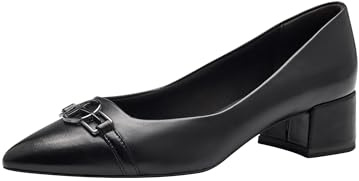 Tamaris dam pumps läder blockklack, Svart läder, 37 EU