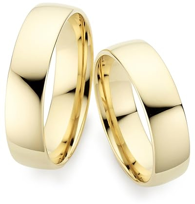 123traumringe Eheringe in 333 Gelbgold I Partnerringe mit Gravur & Etui I Gravierbare Eheringe mit Ringgröße 50-72 mm I Edle Verlobungsringe in 5 mm Breite & 1,3 mm Stärke I P29