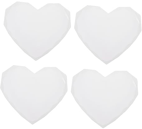 SEWACC 4pezzi Stampo Per Sottobicchieri Silicone Forma Di Cuore Da Facile Da Rimuovere Materiale Sicuro e Resistente Per Creazioni Uniche e Colorate