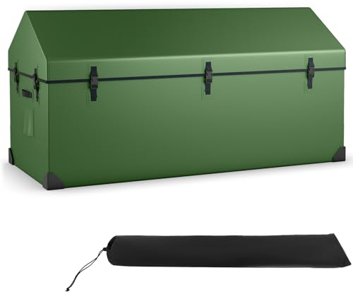 COSTWAY 658L Garden Storage Box, All Weather Outdoor Tarpaulin Deck Box with Ventilated Window, Corner Protector & Adjustable Snap, Patio Storage Box Container for Gardening Tools Toys Cushions