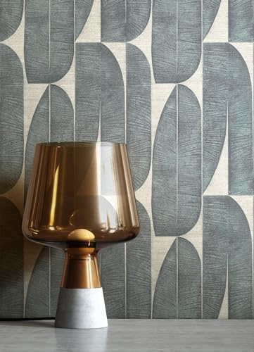 Newroom Vliestapete Anthrazit Bananenblätter Tropical Tapete Wohnzimmer | matte Textilstruktur mit Reliefaderung, Blattmuster in Petrolgrün, Mustertapete, Wandtapete natur, Schlafzimmer Flur Küche