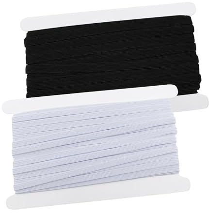 Breites Gummiband Nähen 6mm Hosengummi 20 Meter Gummiband Breit zum Nähen Gummilitze Schlüpfergummi Wäschegummi Schwarz Weiß