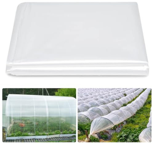 Gewächshausfolie, Extra Dick Folientunnel, 2x3M Folie für Gewächshaus, Frühbeetfolie, Hochbeet Folie, Transparente Folie, Reißfest Gewächshaus Folie Winterfest für Tomatenhaus Gartenarbeit Treibhaus