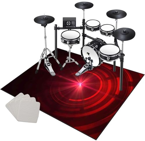 Drum Teppich Schlagzeug Teppich 160 x 120 cm rutschfeste Trommel Teppiche Schlagzeugteppich Schallschutzdecke Schlagzeugmatte Elektronisches Jazz Schlagzeug Kit für Bass Snare Drum Schlagzeug Matte
