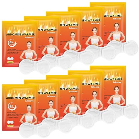 Parche caliente, almohadilla térmica para pegar, parche reutilizable para calentadores de cintura, autocalentador, 10 x ajustables para aliviar los problemas articulares, parche reutilizable para