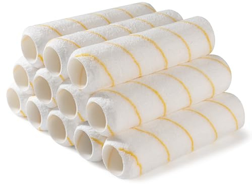 Mister Rui Paint Rollers, 12 Pack, 9 Inch Paint Roller Covers, Microfiber Paint Rollers, Covers for Paint Roller 9mm Nap, Paint Rollers for Painting Walls