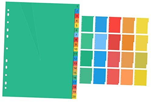 Housoutil 40pcs Plastic Binder Dividers Index Dividers Tabs for Notebook Binder Ring Notebook Professional Tabs
