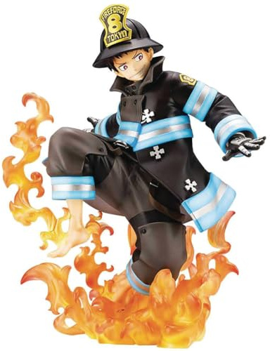 Xinchangda Shinra Kusakabe Anime Illustration Figure 16 cm Base Flamme Modèle Figurine d'action Figurine de bureau Décorations de Noël Objets de collection Cadeaux pour les fans